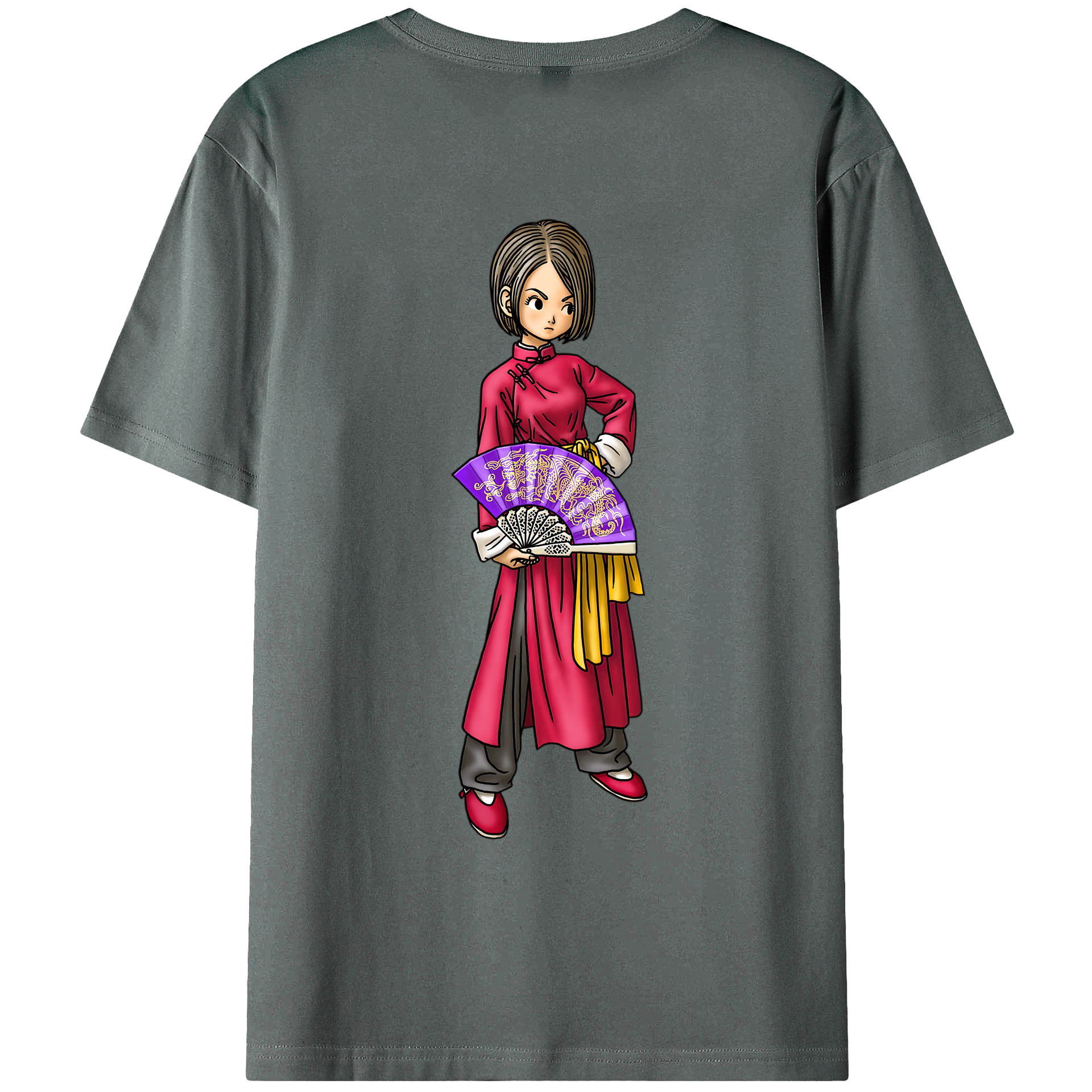 （画像用） ドラゴンクエスト Doragon Kuesuto Dragon Quest 綿100％ メンズ半袖Tシャツ（バックプリント） 通気性